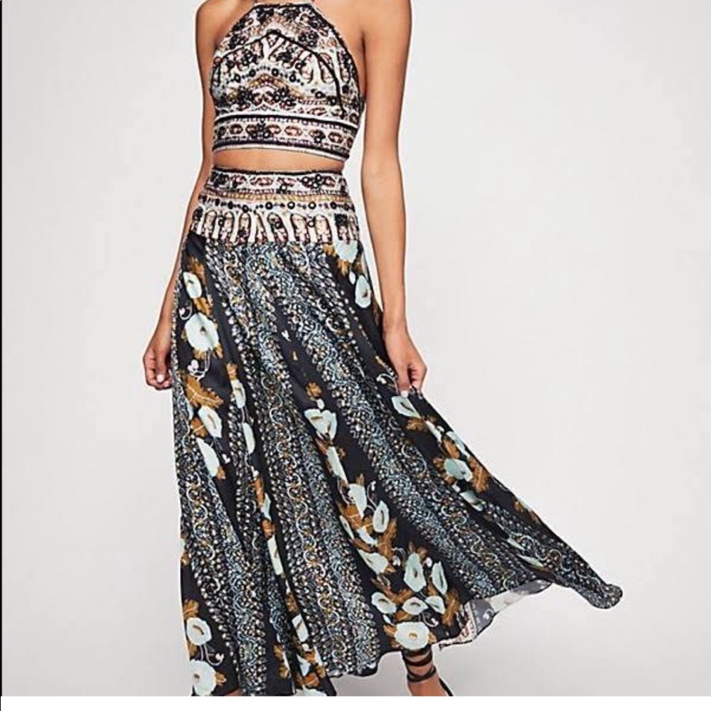 Halter top and maxi skirt set FREE PEOPLE